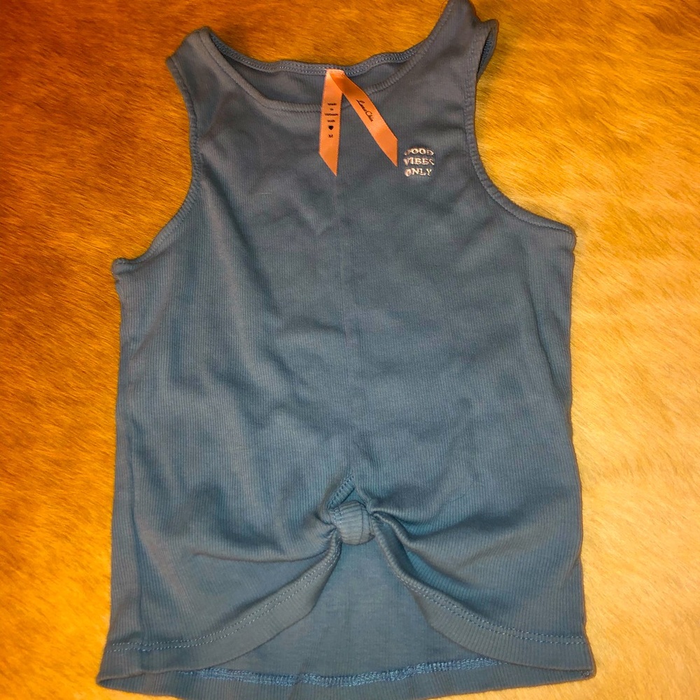 Sale- 4/$20 Luna Chix M Good Vibes Only Blue tank top